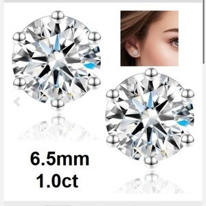 UNISEX SECRET TALK 6-PRONG MOISSANITE STUD EARRINGS